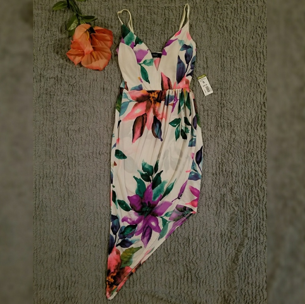 Floral Plunge Mini Dress